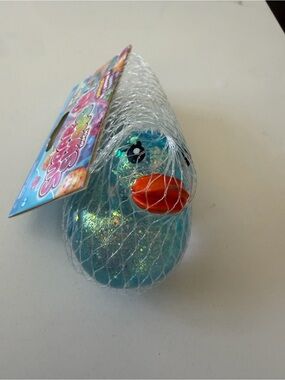 Sugar Swaps Blue Glitter Duck Squeeze Toy with Orange Beak